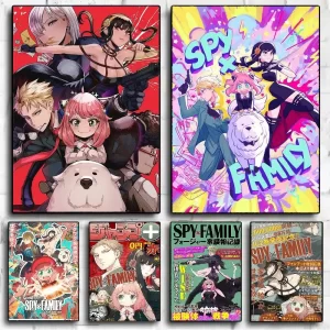 Anime Anya Spy X Family Movie Sticky Posters Vintage Room Home Bar Cafe Decor Room Wall Decor
