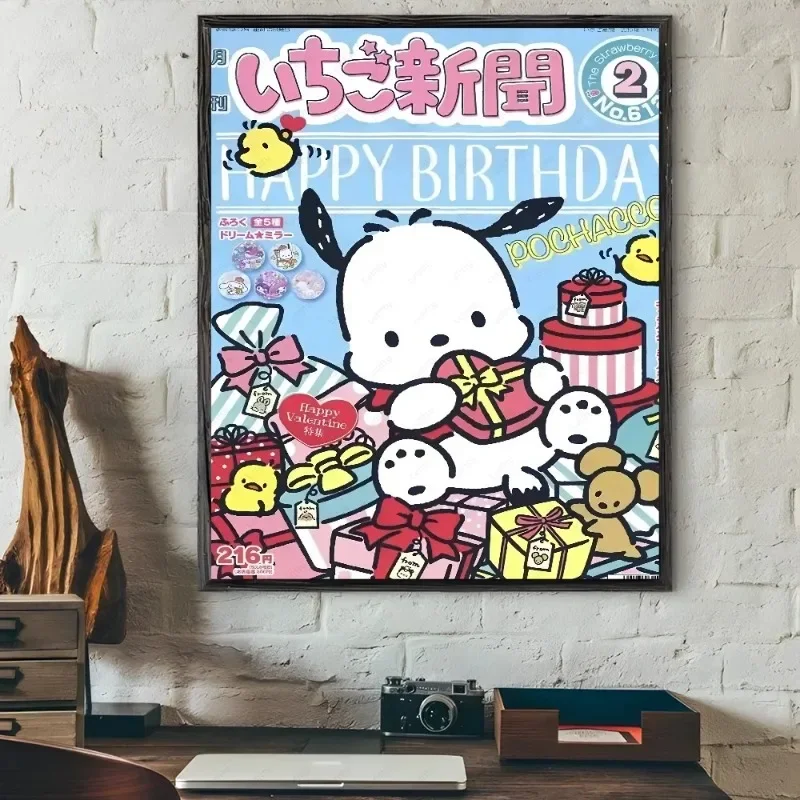 Pochacco Cute Anime Dog Poster Sticky Wall Art Printing Waterproof Home Living Bed Room Bar Hallway Aesthetic Decor - Image 4