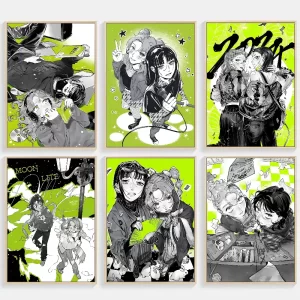 Aya Oosawa Koga Mitsuki Self-adhesive Art Poster Waterproof Paper Sticker Coffee House Bar Posters Wall Stickers