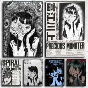 J-Junji Ito T-Tomie Retro Cool Girl Classic Vintage Posters Waterproof Paper Sticker Coffee House Bar Home Decor