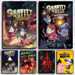 Classic Gravity Falls Movie DIY Sticky Poster Vintage Room Bar Cafe Decor Home Decor