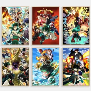 Kaminari Denki My Hero Academia Self-adhesive Art Poster Waterproof Paper Sticker Coffee House Bar Posters Wall Stickers