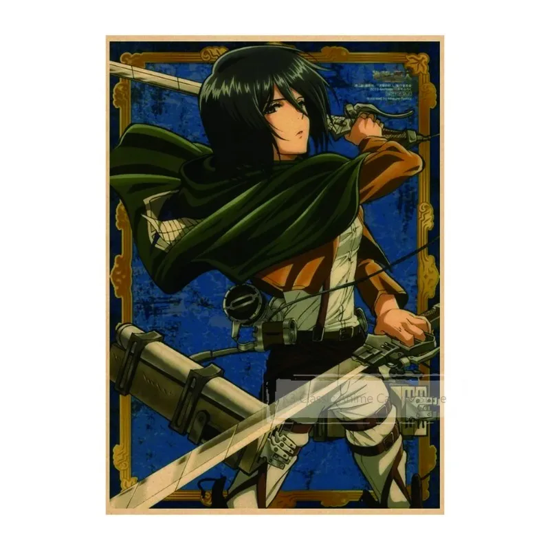 High Quality Vintage Japanese Anime Attack on Titan Retro Poster Shingeki No Kyojin Kraft Paper Art Print Wall Canvas for Home - Image 3