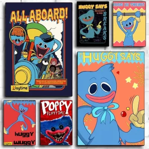 H-Huggys-Game-Wuggys Self-adhesive Art Poster Retro Kraft Paper Sticker DIY Room Bar Cafe Stickers Wall Painting