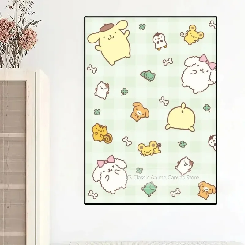 MINISO Sanrio Pom Pom Purin Poster Painting Wall Pictures for Living Room Decor Sticker - Image 2