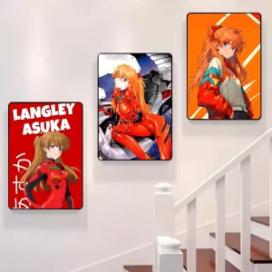 Soryu Asuka Langley E-EVA Anime Poster Minimalist Aesthetics for Living Room Modern Home Decor